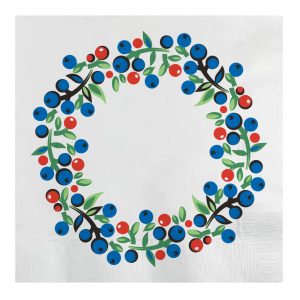 Servett med fina blåbär och lingon