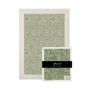 Bird and animone grönt gåvoset handduk och disktrasa William Morris