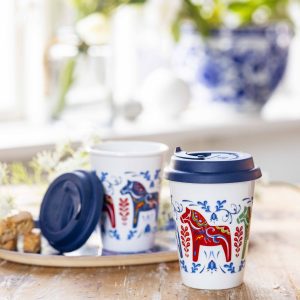 Dalom - Dalahäst to go mugg med silikon lock