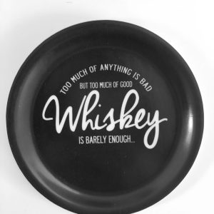 Coaster  Whiskey svart bricka 11cm med kant