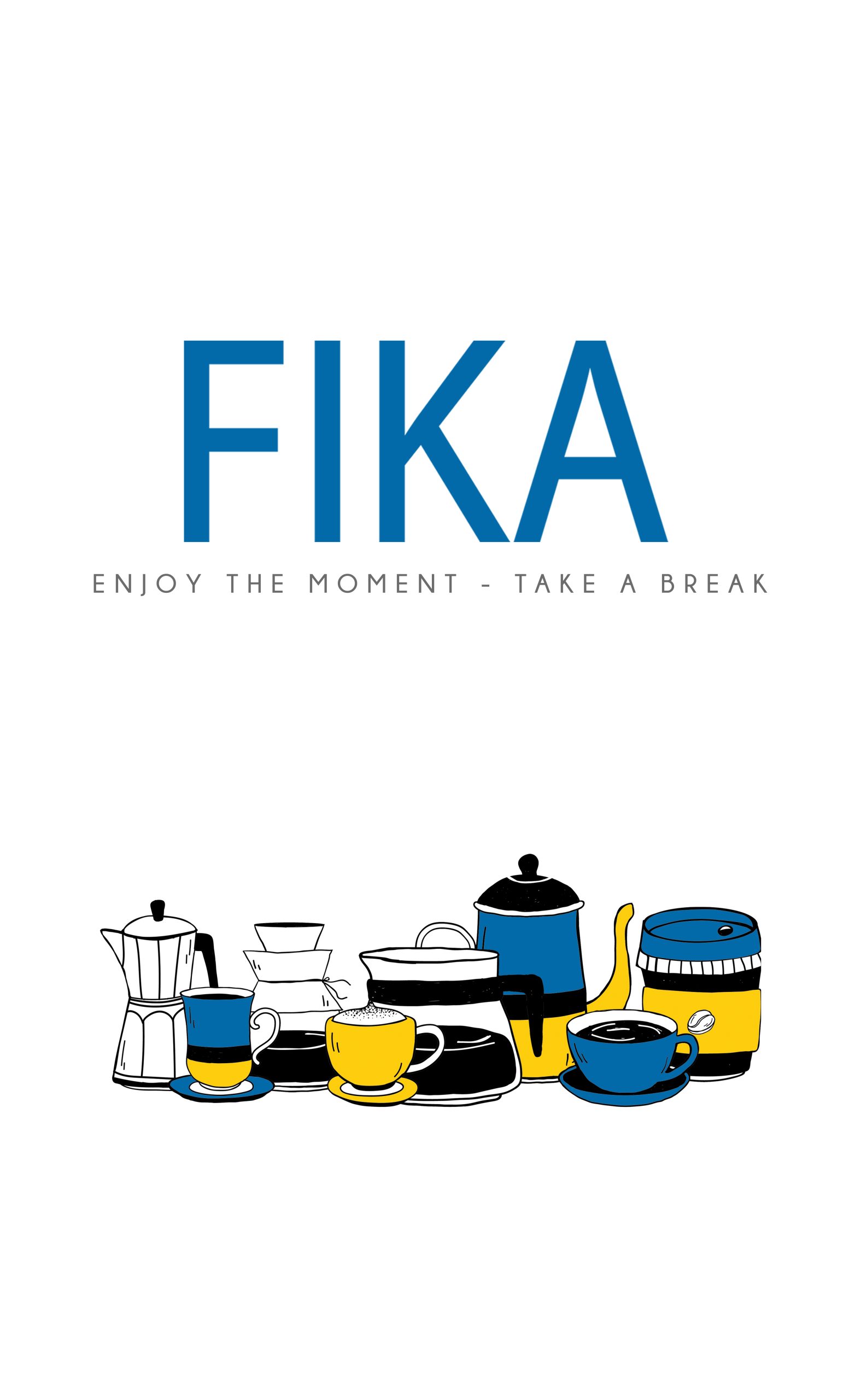 Kökshandduk med retro motiv av kaffekoppar